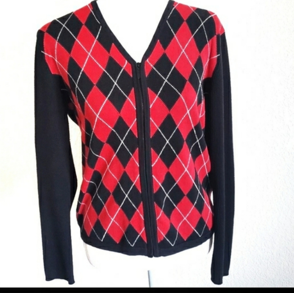 Pendleton Argyle Cardigan Full Zip Small
